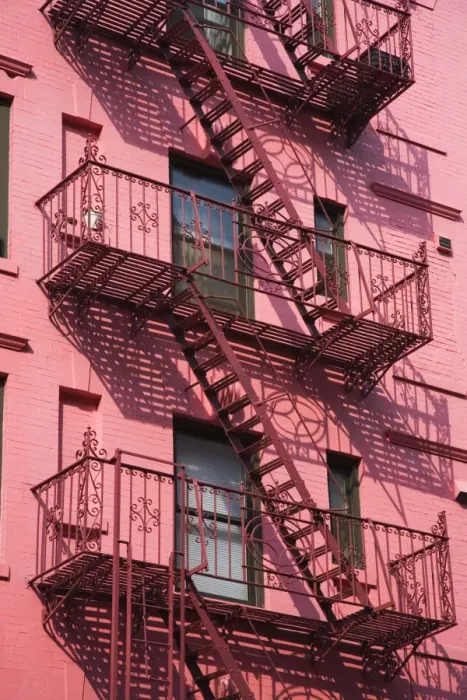 Framed Print : Pink Apartment Building in Soho District, Downtown Manhattan, New York City