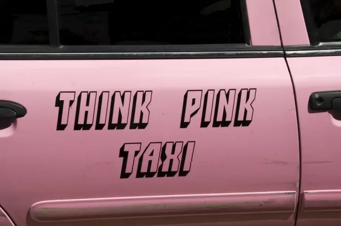 Framed Print : Pink taxi, Duval Street Framed Print : Pink taxi, Duval Street