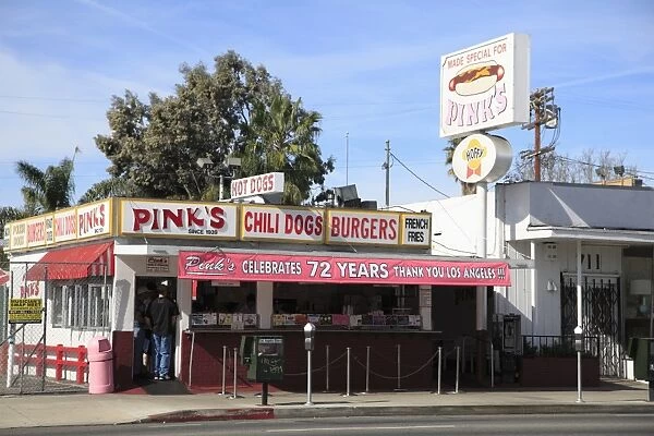 Pinks Hot Dogs, an LA Institution, La Brea Boulevard, Hollywood, Los Angeles, California, United States of America, North America