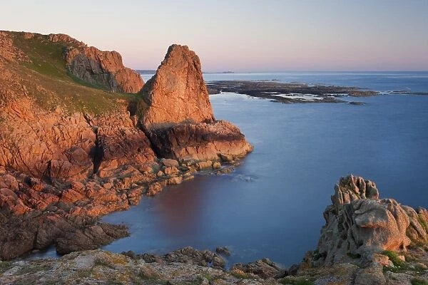 The Pinnacle and rocky northwest coastline of Jersey, Channel Islands, United Kingdom