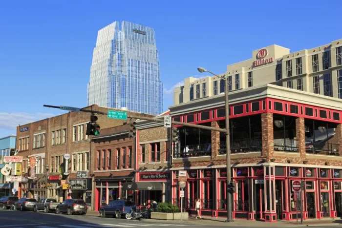 Framed Print : Pinnacle Tower and Broadway Street, Nashville, Tennessee, United States of America, North America Framed Print : Pinnacle Tower and Broadway Street, Nashville, Tennessee, United States of America, North America