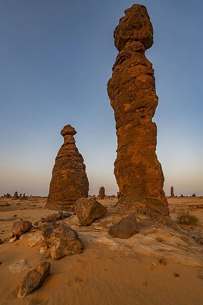 Pinnacles, Algharameel rock formations, Al Ula, Kingdom of Saudi Arabia, Middle East