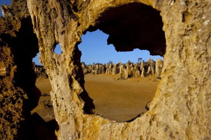 Framed Print : Pinnacles desert limestone pillars, Nambung National Park, Western Australia Framed Print : Pinnacles desert limestone pillars, Nambung National Park, Western Australia