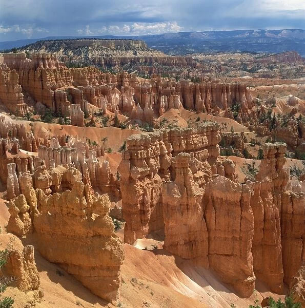 Pinnacles and rock formations caused by erosion viewed