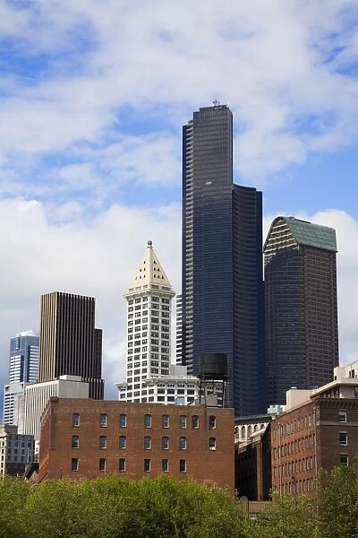 Pioneer Square and skyline, Seattle, Washington State, United States of America