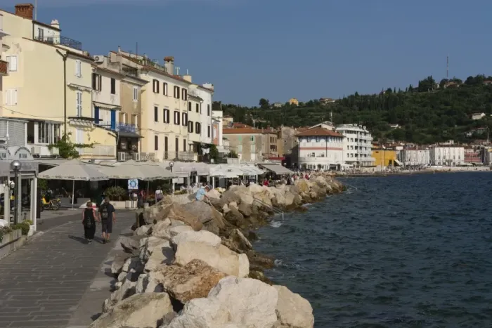 Framed Print : Piran waterfront, Slovenia, Europe