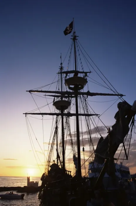 Framed Print : Pirate ship in Hog Sty Bay Framed Print : Pirate ship in Hog Sty Bay