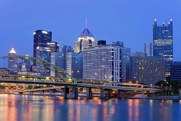 Pittsburgh skyline and the Allegheny River, Pittsburgh, Pennsylvania, United States of America