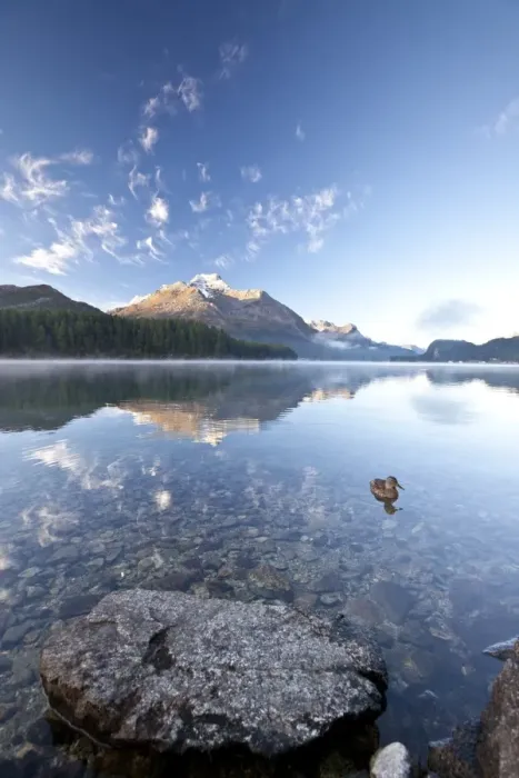 Framed Print : Piz da la Margna reflecting in Lake Sils by Saint Moritz in Engadine, Graubunden, Switzerland, Europe Framed Print : Piz da la Margna reflecting in Lake Sils by Saint Moritz in Engadine, Graubunden, Switzerland, Europe