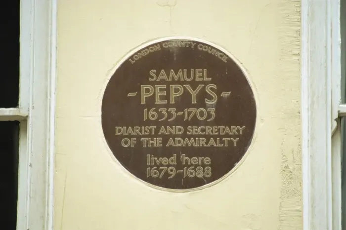 Framed Print : Plaque commemorating Samuel Pepys, London, England, United Kingdom, Europe Framed Print : Plaque commemorating Samuel Pepys, London, England, United Kingdom, Europe