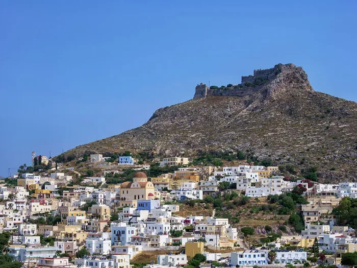 Framed Print : Platanos and Medieval Castle of Pandeli, Agia Marina, Leros Island, Dodecanese, Greek Islands, Greece, Europe Framed Print : Platanos and Medieval Castle of Pandeli, Agia Marina, Leros Island, Dodecanese, Greek Islands, Greece, Europe