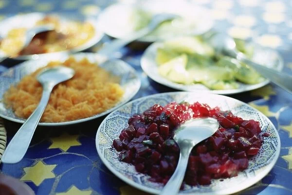 Plates of Moroccan salad