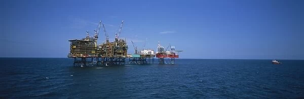 Platform and drilling rigs, Morecambe Bay Gas Field, England, United Kingdom, Europe
