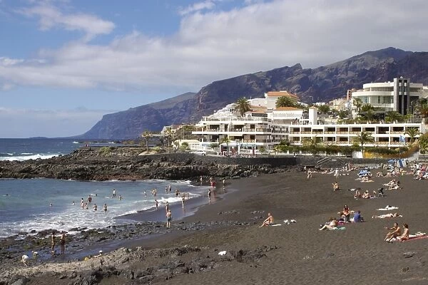 Playa de la Arena, Puerto de Santiago, Tenerife, Canary Islands, Spain, Atlantic, Europe