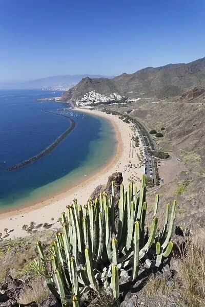 Playa de las Teresitas Beach, San Andres with a view to Pico del Teide, Tenerife