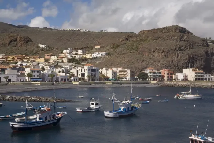 Framed Print : Playa Santiago harbour, La Gomera, Canary Islands, Spain, Atlantic, Europe Framed Print : Playa Santiago harbour, La Gomera, Canary Islands, Spain, Atlantic, Europe