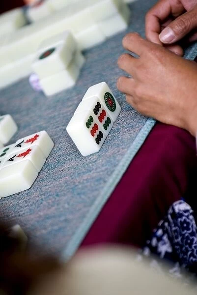 Playing Mahjong, Kunming, Yunnan, China, Asia