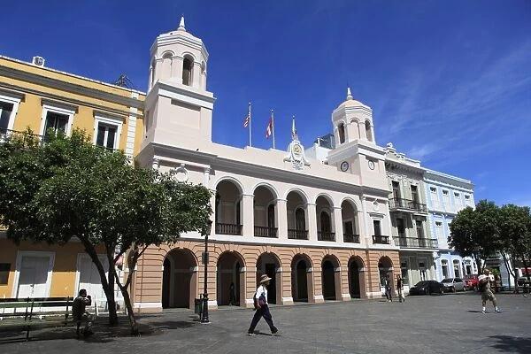 Plaza de Armas, Alcaldia, City Hall, Old San Juan, San Juan, Puerto Rico, West Indies, Caribbean, United States of America, Central America