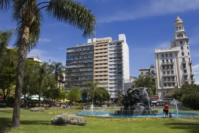 Framed Print : Plaza Fabini fountain, city center, Montevideo, Uruguay, South America Framed Print : Plaza Fabini fountain, city center, Montevideo, Uruguay, South America