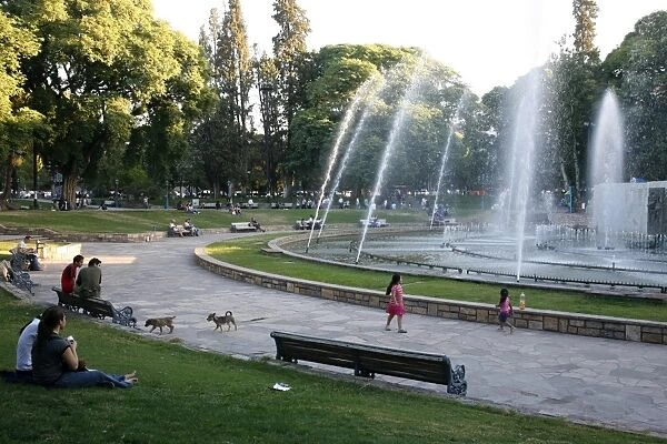 Plaza Independencia, the main city square, Mendoza, Argentina, South America
