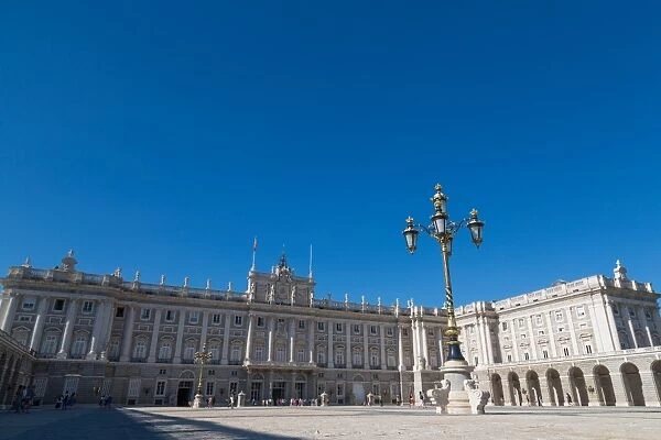 Plaza de la Armeria and the Palacio Real in Madrid, Spain, Europe