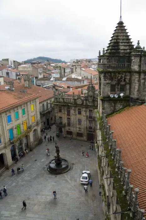 Framed Print : Plaza de las Platerias from roof of Santiago Cathedral Framed Print : Plaza de las Platerias from roof of Santiago Cathedral
