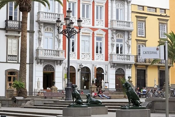 Plaza de Santa Ana in the Vegueta District, Las Palmas City, Gran Canaria Island, Canary Islands, Spain, Europe