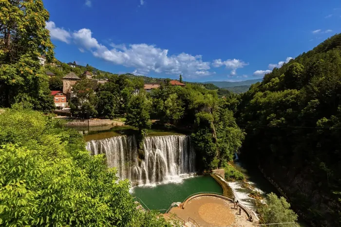 Framed Print : Pliva Waterfall, Jajce, Bosnia and Herzegovina, Europe Framed Print : Pliva Waterfall, Jajce, Bosnia and Herzegovina, Europe