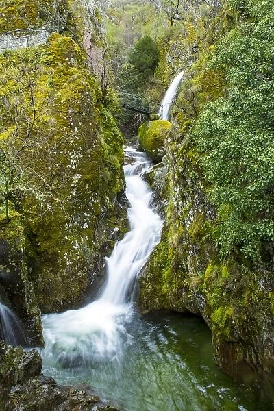 Poco do Inferno waterfall in the Serra da Estrela Nature Park, Serra da Estrela mountain range