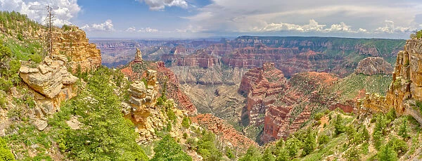 Point Imperial view from Ken Patrick Trail at Grand Canyon North Rim with Mount Hayden
