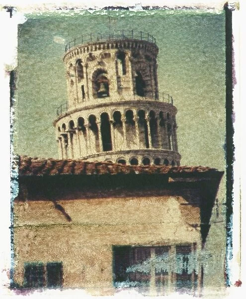 Polaroid Image Transfer of Leaning Tower of Pisa