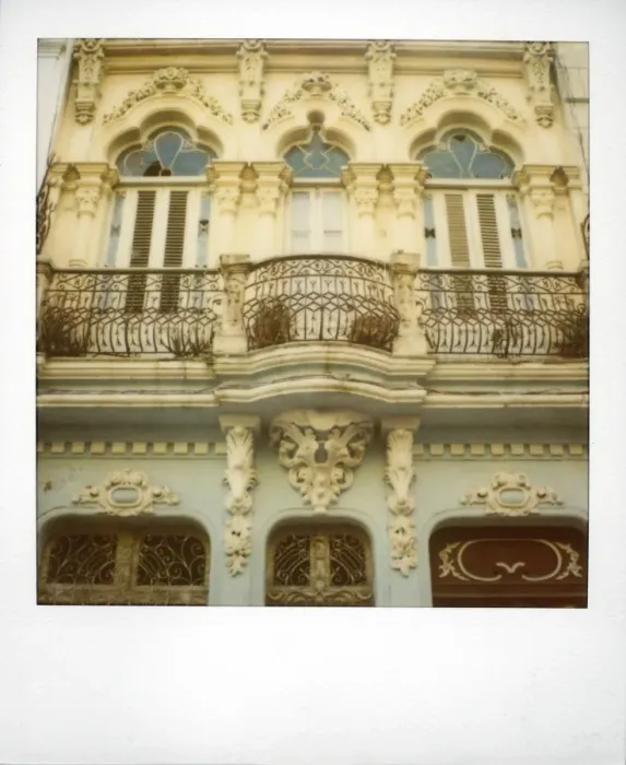 Framed Print : Polaroid of detail of ornate building and balconies, Havana, Cuba, West Indies Framed Print : Polaroid of detail of ornate building and balconies, Havana, Cuba, West Indies
