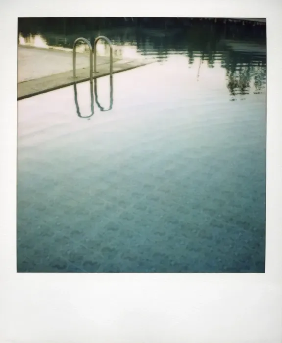 Framed Print : Polaroid of swimming pool with reflections Framed Print : Polaroid of swimming pool with reflections
