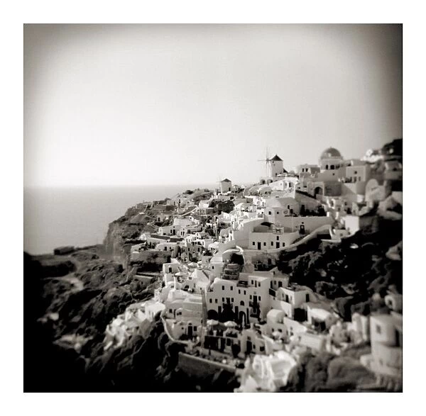 Polaroid of view of the village of Oia