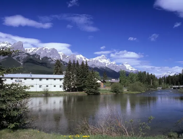 Framed Print : Policemans Creek from Main Street in downtown Canmore, Bow Valley area