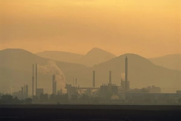 Pollution, chemical plant, near Terezin, North Bohemia, Czech Republic, Europe