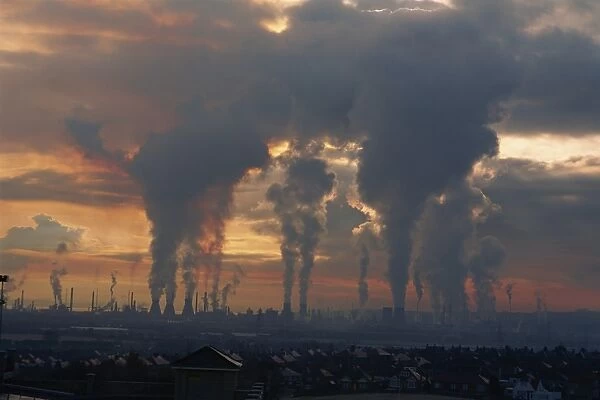 Pollution from the power stations and oil refineries