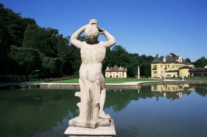 Framed Print : Pond and gardens, Schloss Hellbrunn, near Salzburg, Austria, Europe Framed Print : Pond and gardens, Schloss Hellbrunn, near Salzburg, Austria, Europe