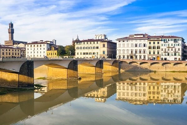 Ponte alle Grazie over the River Arno, Florence (Firenze), UNESCO World Heritage Site, Tuscany, Italy, Europe