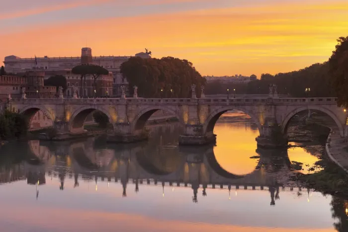 Framed Print : Ponte Sant Angelo Bridge at sunrise, UNESCO World Heritage Site, Tiber River, Rome Framed Print : Ponte Sant Angelo Bridge at sunrise, UNESCO World Heritage Site, Tiber River, Rome