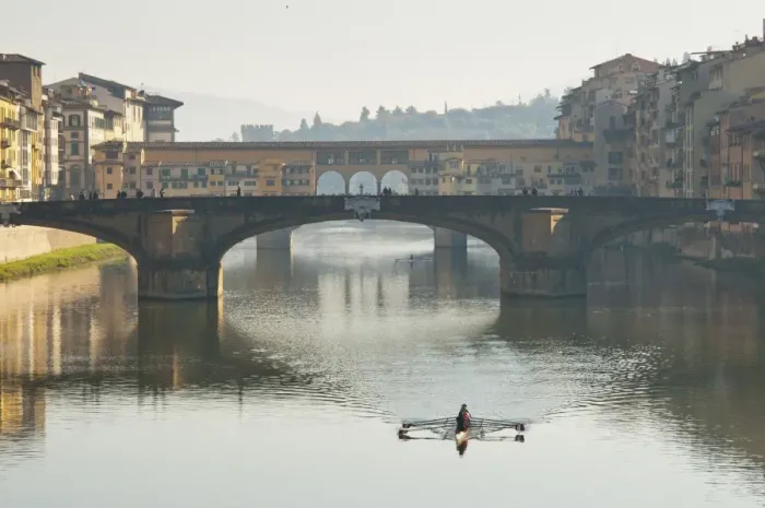 Framed Print : Ponte Santa Trinita and Ponte Vecchio over the River Arno, Florence, UNESCO World Heritage Site Framed Print : Ponte Santa Trinita and Ponte Vecchio over the River Arno, Florence, UNESCO World Heritage Site