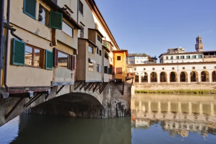 Framed Print : Ponte Vecchio is an old medieval bridge in the historic centre of Florence spanning the River Arno, Florence, Tuscany, Italy, Europe Framed Print : Ponte Vecchio is an old medieval bridge in the historic centre of Florence spanning the River Arno, Florence, Tuscany, Italy, Europe