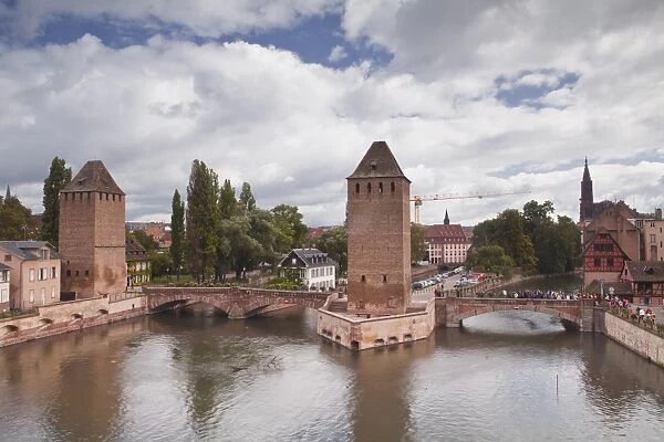 The Ponts Couverts dating from the 13th century, striding the River Ill, UNESCO World Heritage Site, Strasbourg, Bas-Rhin, Alsace, France, Europe