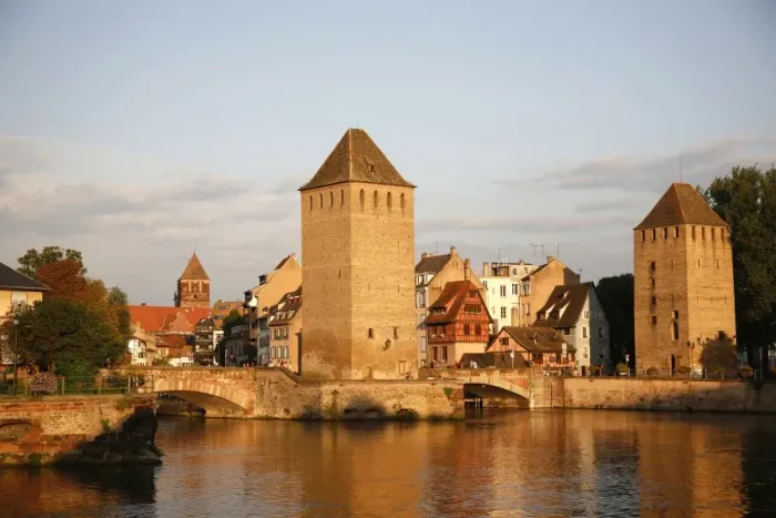 Framed Print : Ponts Couverts, Petite France, Strasbourg, Alsace, France, Europe