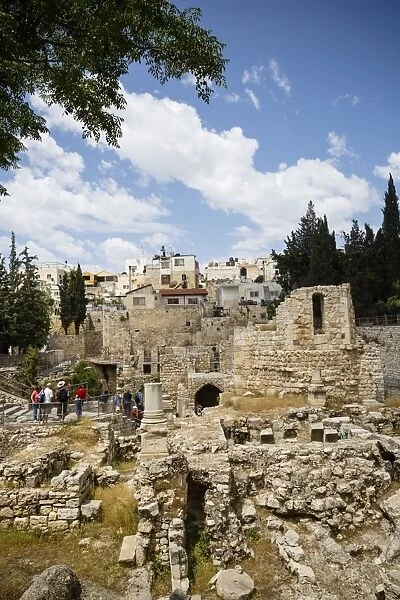 The Pool of Bethesda, the ruins of the Byzantine church, Jerusalem, Israel, Middle East