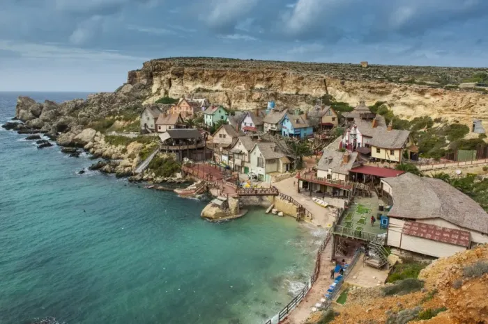 Framed Print : Popeye village, former movie set and now amusement park, Malta, Mediterranean, Europe Framed Print : Popeye village, former movie set and now amusement park, Malta, Mediterranean, Europe