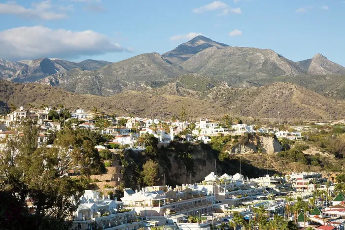 Framed Print : Popular holiday resort town of Nerja, Malaga province, Andalusia, Spain, Europe Framed Print : Popular holiday resort town of Nerja, Malaga province, Andalusia, Spain, Europe