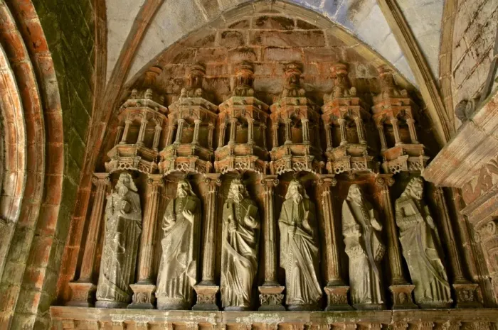Framed Print : Porch entrance detail with statues of the Apostles, church dating from the 16th and 17th centuries, Guimiliau parish enclosure, Finistere, Brittany, France, Europe Framed Print : Porch entrance detail with statues of the Apostles, church dating from the 16th and 17th centuries, Guimiliau parish enclosure, Finistere, Brittany, France, Europe