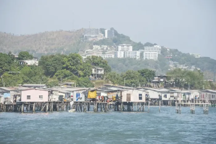 Framed Print : Poreporena stilt village, Port Moresby, Papua New Guinea, Pacific
