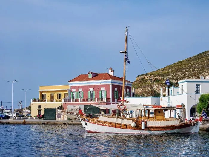 Framed Print : Port in Agia Marina, Leros Island, Dodecanese, Greek Islands, Greece, Europe Framed Print : Port in Agia Marina, Leros Island, Dodecanese, Greek Islands, Greece, Europe
